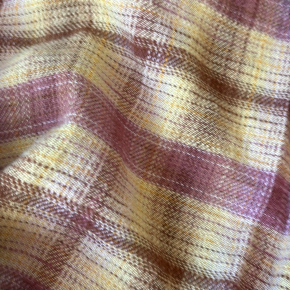 AMERICAN EAGLE Button Down Brown & Burnt Orange PLAID FLANNEL Shirt - Picture 3 of 10
